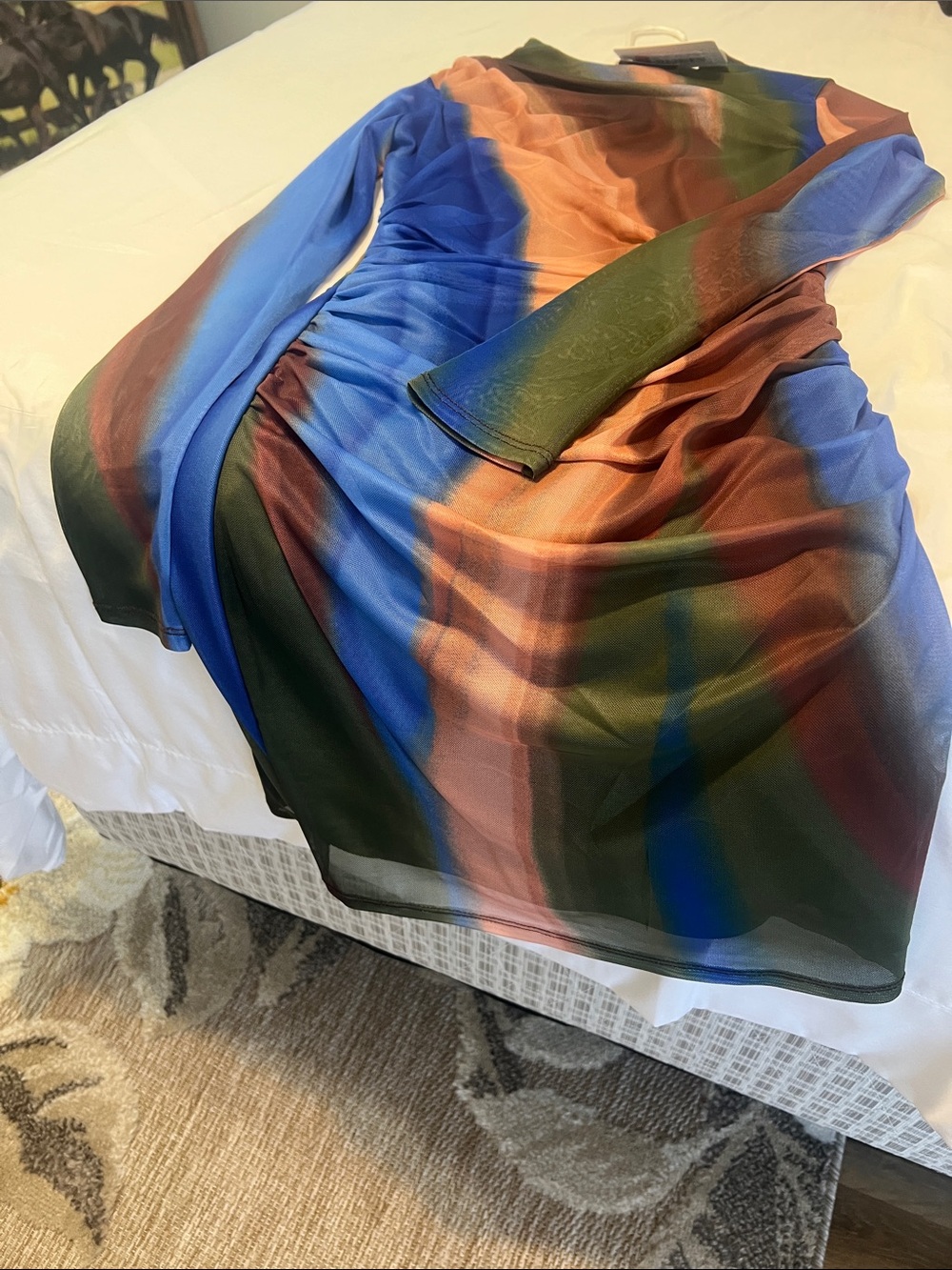 GB girls Gradient Midi Skirt - Blue, Green & Rust